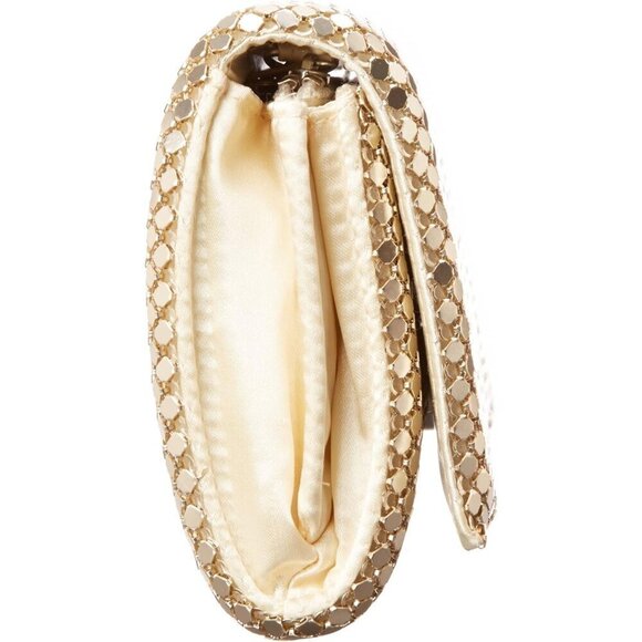 ❤️Metal Mesh Roll Bag Clutch Purse 4.5" x 7.5" x 2" Shoulder Chain Included - Picture 3 of 6